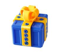 Tabanzhe Annoying Gift Box, 3D Printed Prank Gift Wrap Box with Twist Storage, DIY Puzzle Present Case, Novelty Gag Gift Packaging for Birthday Christmas Desk Decor(Gold and Blue)