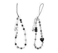 Tabanzhe Beaded Phone Charm-2PCS Crystal Butterfly Phone Bracelet Strap Y2k Smartphone Lanyard Wrist Strap Handmade Mobile Phones Chain for Women Girl
