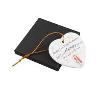 Tabanzhe Best Friend Ornament-Ceramic Heart Keepsake Encouragement Gifts Friendship Hanging Token for Tough Time Best Friend Sisters Bestie Birthday,White