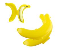 Tabanzhe Big Banana Case-2PCS 19cm Reusable Banana Cover Case Bananas Guard Holder Protector Keep Fresh Fruit Container Big Yellow Bananas Saver for Lunch Box Outdoor Travel