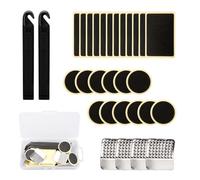Tabanzhe Bike Puncture Repair Kit,Puncture Repair Patches Glueless Tire Patches Kit,Bicycle Tire Glueless Self-Adhesive Patches with Metal Rasps,Portable Storage Box for Commuter Bike Inner Tube