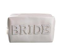 Tabanzhe Bride Cosmetic Bag-Bride Letter Bling Pearl Rhinestone Travel Makeup Organizer Bag Bride to Be Toiletry Bag Gift Bachelorette Party Favors for Women Girls Wedding Bridal Shower Engagement