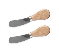 Tabanzhe Butter Knife Spreader Set of 2 Stainless Steel Butter Knives with Wooden Handles for Jam,Cream Cheese,Toast,Pastry,Sandwich Smooth Spreading