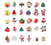 Tabanzhe Christmas Shoe Charm-30PCS Croc Charms Cute Shoe Christmas Decorations Santa Claus Tree Snowmen Cartoon X-mas Party Gifts for Kids Teens Women Crocs Clog Sandals Bracelets Decor DIY