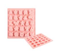 Tabanzhe Christmas Silicone Mold, 25 Cavities Chocolate Candy Moulds Non-Stick Cake Moulds with Snowman Tree Santa Shapes for Xmas New Year Cake Decoration