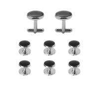 Tabanzhe Cufflinks for Men-8PCS Black Round Tuxedo Studs Tuxedo Studs Set Accessories Gifts for Wedding Birthday Christmas Banquet Ceremony Business Meeting