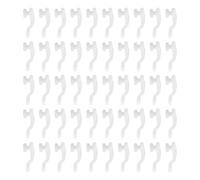 Tabanzhe Curtain Glider Hooks - 50PCS White Plastic Track Gliders for Curtain Rails, Easy Fit Sliding Hooks for Window, Door, Shower