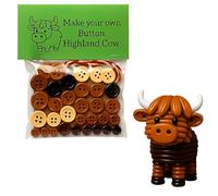 Tabanzhe DIY Button Highland Cow Ornament Kit - Make Your Own Christmas Tree Hanging Decoration, Cute Highland Cattle DIY Craft Kit for Holiday Xmas Crafts