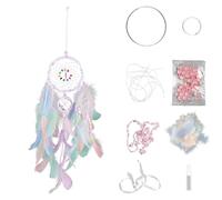 Tabanzhe DIY Dream Catcher Kit-Fairy Dreamcatcher Craft Making Supplies Indian Style Feather Pendant and Beads Wall Hanging Decorations Crafting Kit Handmade Gifts for Kids Beginners