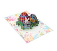 Tabanzhe Easter Basket Pop Up Card - Exquisite 3D Easter Greeting Card, Handmade Religious Gift Suitable for Kids, Children, and Family Celebrations, rabbit