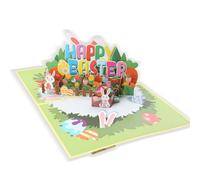 Tabanzhe Easter Basket Pop Up Card - Exquisite 3D Easter Greeting Card, Handmade Religious Gift Suitable for Kids, Children, and Family Celebrations, alpha