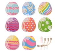 Tabanzhe Easter Hanging Eggs-24PCS Easter Tree Decorations Easter Hanging Ornaments Colorful Painted Eggs Decorative Easter Eggs for DIY Bunny Party Home Decor