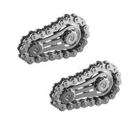 Tabanzhe Fidget Chain 2Pcs Bike Chain Fidget Gears,Metal Roller Sensory Gadget for Stress & Anxiety Relief,ADHD,ADD,Autism,Fingertip Hand Spinner for Kids & Adults(Silver)