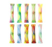 Tabanzhe Fidget Mesh Tube with Marble-10PCS Stress Reliever Anxiety Relief Sensory Marble Mesh Tube Roller Helping Improving Focus for Autism ADHD Children Adults(Multi-Color)