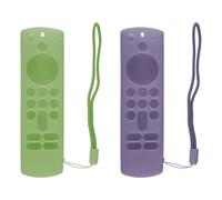 Tabanzhe Firestick Remote Cover Case-Glow in the Dark Remote Control Cover for Alexa Voice Remote 3rd Gen Silicone Protective Case Remote Replacement Cover(Green and Purple)