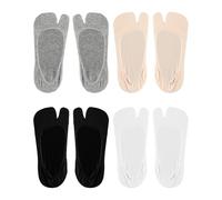 Tabanzhe Flip Flop Socks Women 4 Pairs Tabi Socks Cotton Split Toe Sock Unisex Elastic Non Slip Short Japanese Sock for Men Women