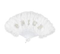 Tabanzhe Folding Feather Hand Fan for Bride to Be-Bridal Shower Gift,Hen Party Accessories,Wedding & Engagement Decorations,Bachelorette Party Handheld Fan for Ladies