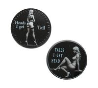 Tabanzhe Funny Heads Tails Coin-Double-Sided Couple Challenge Token,Heads I Get Tail Tails I Get Head,Adult Date Night Game,Novelty Prank Gift for Him & Her