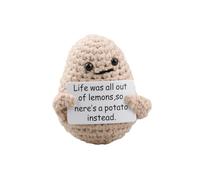 Tabanzhe Funny Positive Potato-Crochet Potato Doll with Positive Card Cute Emotional Support Gift Knitted Potato for Adult Kids Encouragement Decoration Birthday Thanksgiving Christmas