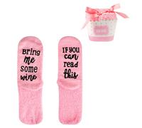 Tabanzhe Funny Women Socks with Cupcake Gift Packaging - “If You Can Read This Bring Me Socks” Warm Fluffy Fuzzy Socks, Novelty Birthday Gifts for Women Mum Wife Friends Christmas Mothers Day
