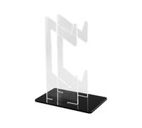 Tabanzhe Game Controller Holder - Universal Double-Layered Acrylic Gaming Controller Stand with Headphones Headset Organizer, Dual Gamepad Display Holder for Desk Table Gaming Accessories (Black)