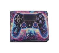 Tabanzhe Gaming Wallet for Boys,PU Leather Bifold Wallet with Coin Pocket & Card Holder, Cool Game Controller Design for Teens