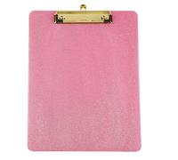 Tabanzhe Glitter Acrylic Clipboard with Pen Holder,Cute Pink A4 Clipboard with Low Profile Metal Clip,Portable Clip Board for Office School Supplies,Teacher Student Writing Pad