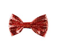Tabanzhe Glitter Sequin Bow Tie for Men - Adjustable Pre-Tied Sparkly Bowtie for Party, Wedding, Fancy Dress, Stage Show, Costume Accessories(Red)