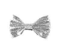 Tabanzhe Glitter Sequin Bow Tie for Men - Adjustable Pre-Tied Sparkly Bowtie for Party, Wedding, Fancy Dress, Stage Show, Costume Accessories(Silver)