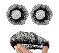 Tabanzhe Hair Nets for Buns,2Pcs Black Crochet Bun Nets with Elastic Edge Mesh,Reusable Ballet Hair Bun Covers for Women Girls Ballet Dancers Nurses Bank Clerks