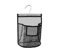 Tabanzhe Hanging Mesh Bag with Hook,Peg Bag Basket Shower Caddy Laundry Organizer Reusable Clothes Pegs Bag for Washing Lines Home College Travel Gym(Black)