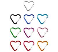 Tabanzhe Heart Carabiner-10PCS Heart Shape Key Ring Hooks Clips Aluminum Alloy Keychain Carabiner Colorful Key Chain Clip Set for Camping Hiking Traveling Fishing Backpack