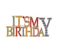 Tabanzhe It's My Birthday Pin Badge-Happy Birthday Crystal Rhinestone Brooch for Women Girls Shiny Lapel Badge for Party Celebration Gift Accessory(Colorful)