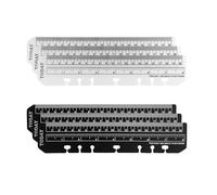 Tabanzhe Journal Ruler 6PCS Notebook Binder Ruler with Holes Book Marker for Binders Rulers for A5 Size 7-Ring Binder Notebook Journal Organizer(Black and Transparent)