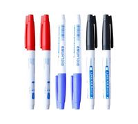 Tabanzhe Long Head Deep Hole Marker Pens-6PCS 30mm Long Head Fine Nib Deep Reach Marking Pens Hole Marker Tool for Permanent Marking of Hard to Reach Areas(Black,Blue and Red)