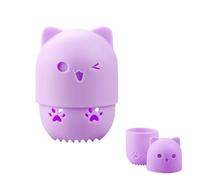 Tabanzhe Makeup Sponge Marshmallow Sponge with Silicone Travel Case - Beauty Blender Holder, Washable and Reusable Cat Shape Cosmetic Sponge Container