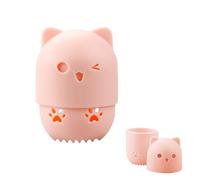Tabanzhe Makeup Sponge Marshmallow Sponge with Silicone Travel Case - Beauty Blender Holder, Washable and Reusable Cat Shape Cosmetic Sponge Container