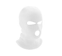 Tabanzhe Men's Balaclava - Winter Knit Head Cover for Outdoor Activities, 3-Hole Full Face Mask Windproof and Warm Cycling Hat for Men Women Skiing Cycling and More（White）