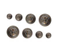 Tabanzhe Metal Buttons-40PCS Replacement Blazer Button Bronze Sewing Buttons Vintage Copper 4 Sizes Round for Blazer Suit Coat Denims Jackets DIY Crafts (1.5mm/15mm/21mm/25mm)