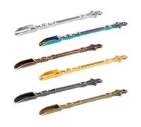 Tabanzhe Mini Medicine Spoon Set-6PCS Metal Shovel Scoops Small Snuff Spoons for Medicine Herbs Salt Spice Measuring Filling,6 Colors
