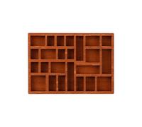 Tabanzhe Miniature Wooden Shadow Box-24 Compartments Small Trinket Display Shelf Wall Mounted Rustic Cubby Cases for Miniatures Toys Accessories Displaying