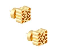 Tabanzhe Mooncake Pattern Earrings for Women, Three-Dimensional Hollow-Out Plated Copper Gold Earrings, Geometric Retro Statement Jewelry Trendy Gift