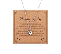 Tabanzhe Mum to Be Gifts Bracelet for Mummy to be Pregnant Women Adjustable Little Foot Charm with Greeting Card Mother Bracelet Birthday Mothers Day Jewellery Gifts(Silver)
