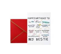 Tabanzhe My Bestie Birthday Card Funny Best Friend Happy Birthday Cards with Envelope for Sister Niece Female Friends Cute Birthdays Greetings Card