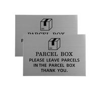 Tabanzhe Parcel Box Sign 2Pack Self-adhesive Notice for Deliveries Mail Box Packages Post Mailman 15 x 10 cm Aluminum Parcel Information Sign for Home Office Shop Indoor Outdoor