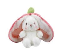Tabanzhe Rabbit Muppet Toys - Reversible Cuddle Strawberry Bunny Plush Toy,Cute Fun Stuffed Animals Fluffy Birthday Gifts for Children Kids Girls Boys