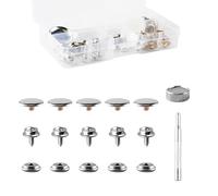 Tabanzhe Screw Snap Fastener Kit 32PCS Stainless Steel Press Stud Fasteners Canvas Snap for DIY Craft Projects Boat Cover Wood Leather(15mm)