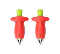 Tabanzhe Strawberry Huller-2PCS Fruit Core Remover Stem Leaf Remover Stainless Steel Fruit Vegetable Top Stem Corer Mini Stem Core Pit Remover for Baking Jam Making