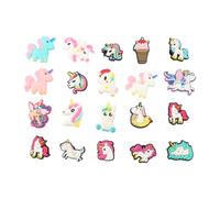 Tabanzhe Unicorn Shoe Charms - 20PCS Cute Croc Shoe Charms Accessories for Girls, Women, Boys & Adults - Birthday Gifts & Party Favors
