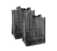 Tabanzhe Wine Bottle Carrier for 6 Bottles-2PCS Reusable Compartment Tote Bags,Portable Champagne & Wine Gift Bag,Storage Holder for Travel,Picnic,Camping,Party Drinks
